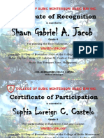 Certificate of Recognition: Shaun Gabriel A. Jacob