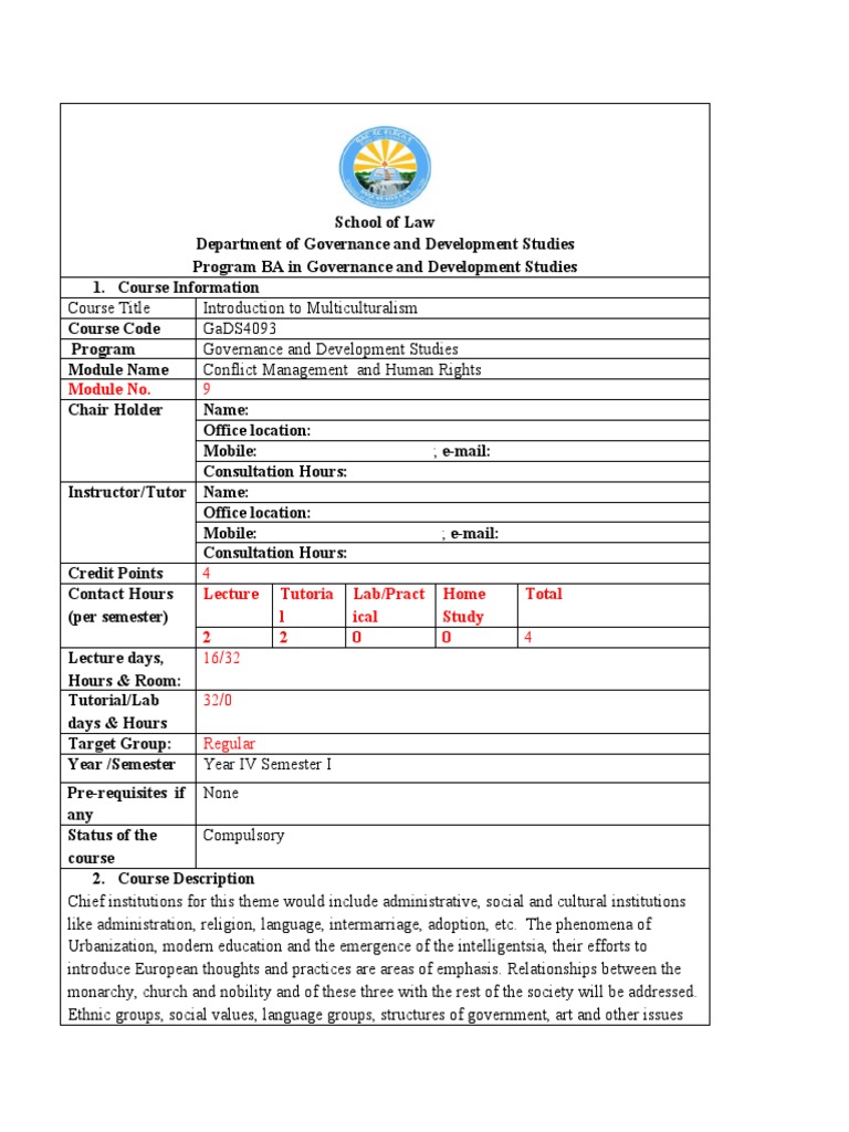 Introduction To Multiculturalism Course Guide Book Pdf