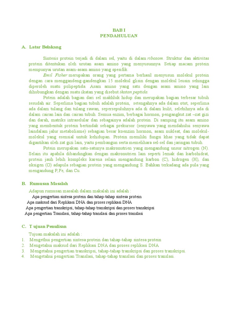 Tahapan Sintesis Protein dalam Sel | PDF | Sains & Matematika
