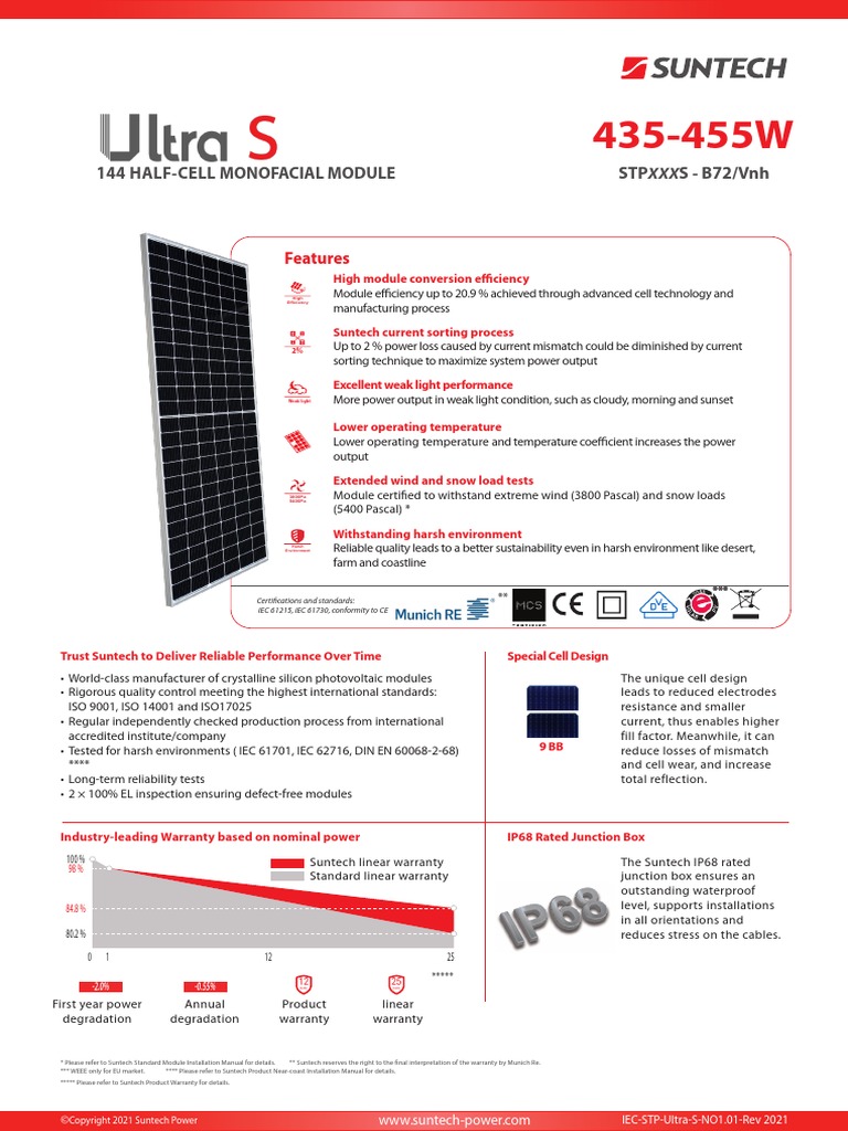 Brochure Solar Module - Suntech - EN - Ultra - S - STP455S - B72 - VNH ...