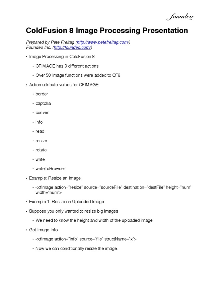 ColdFusion 8 Image Processing Guide | PDF | Career & Growth