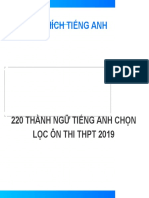 220 Thành Ngữ Tiếng Anh Thông Dụng Theo Chủ Đề Ôn Thi THPT 2019