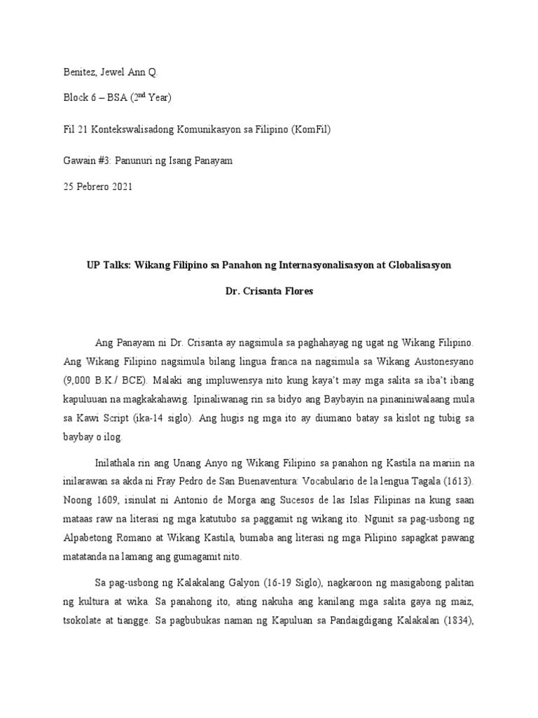 Gawain #3 Panunuri NG Isang Panayam | PDF