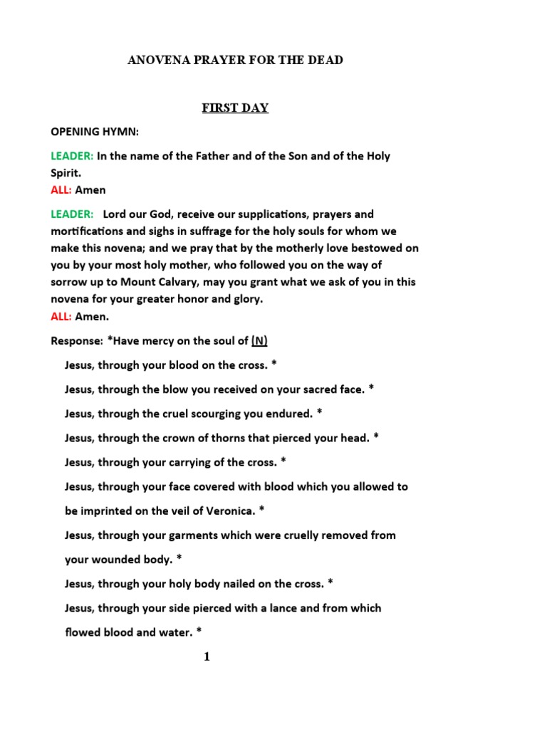 Ilocano Novena Prayer for the Dead | PDF | God The Father ...