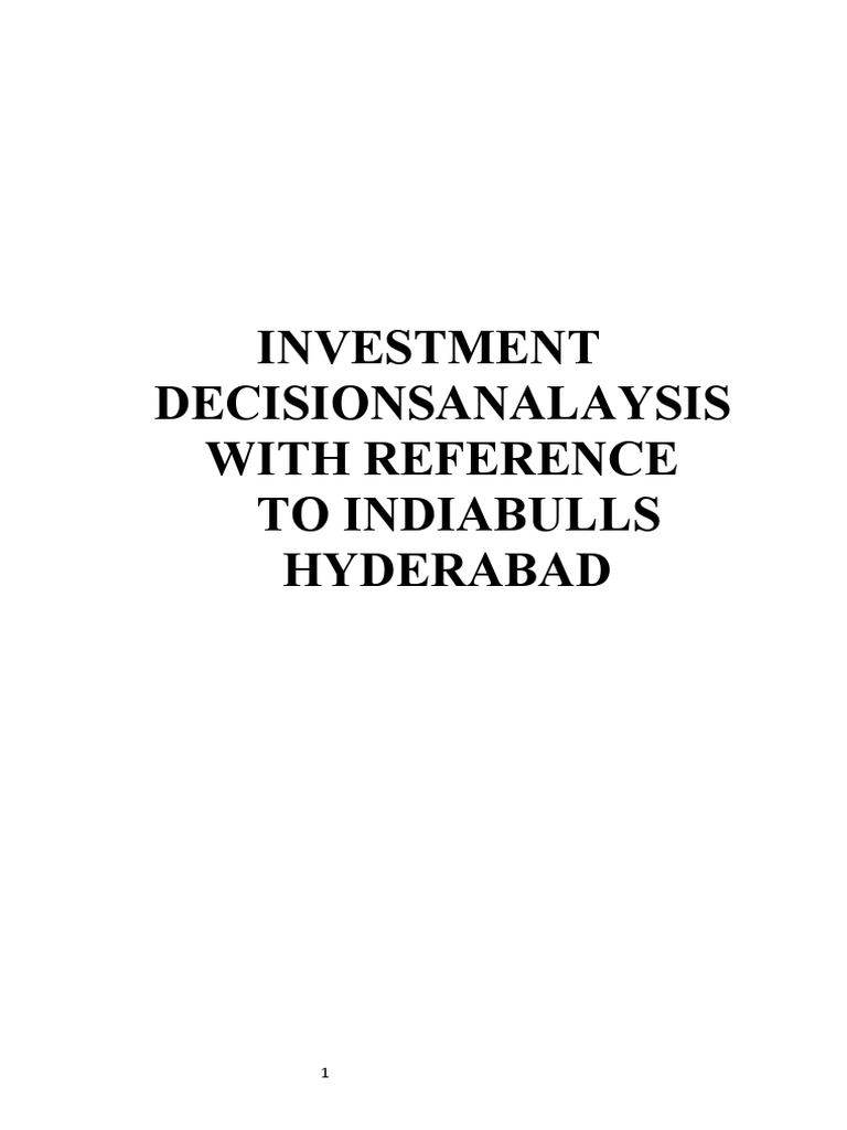 Vivek Project PDF Investing Net Present Value