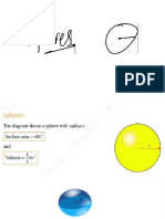 Spheres Volume, Surface Area and Measurements