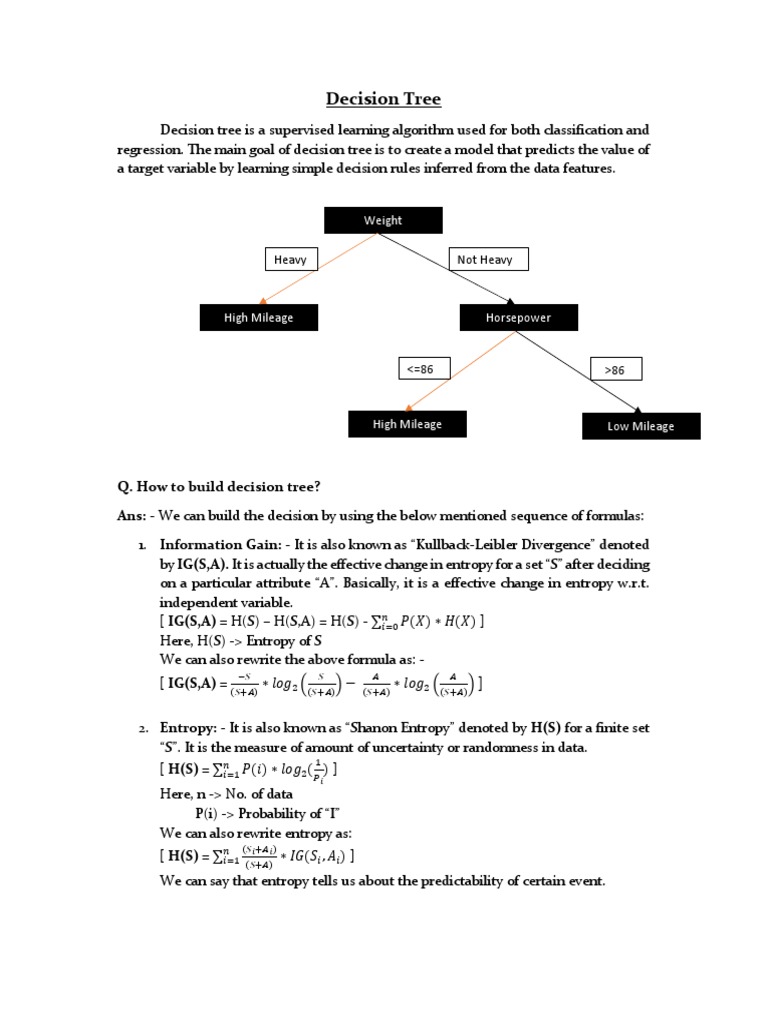 Decision Tree Theory PDF Statistical Theory Statistics