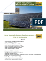 Curso avançado de projeto, regulação, comissionamento e OEM de minigeração fotovoltaica
