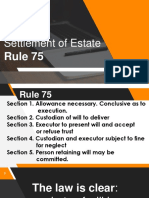 Settlement of Estate: Rule 75