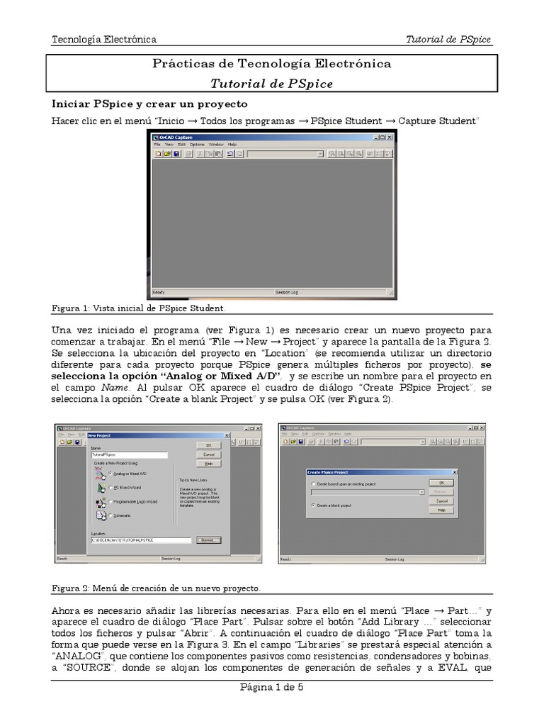 Tutorial de PSpice para Estudiantes | PDF | voltaje | Electrónica