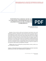 Eslava, P. Postespectralismo(s) Musical (Es) en La Creación Contemporánea Española. (Su) Pervivencias Del Último Relato Compositivo