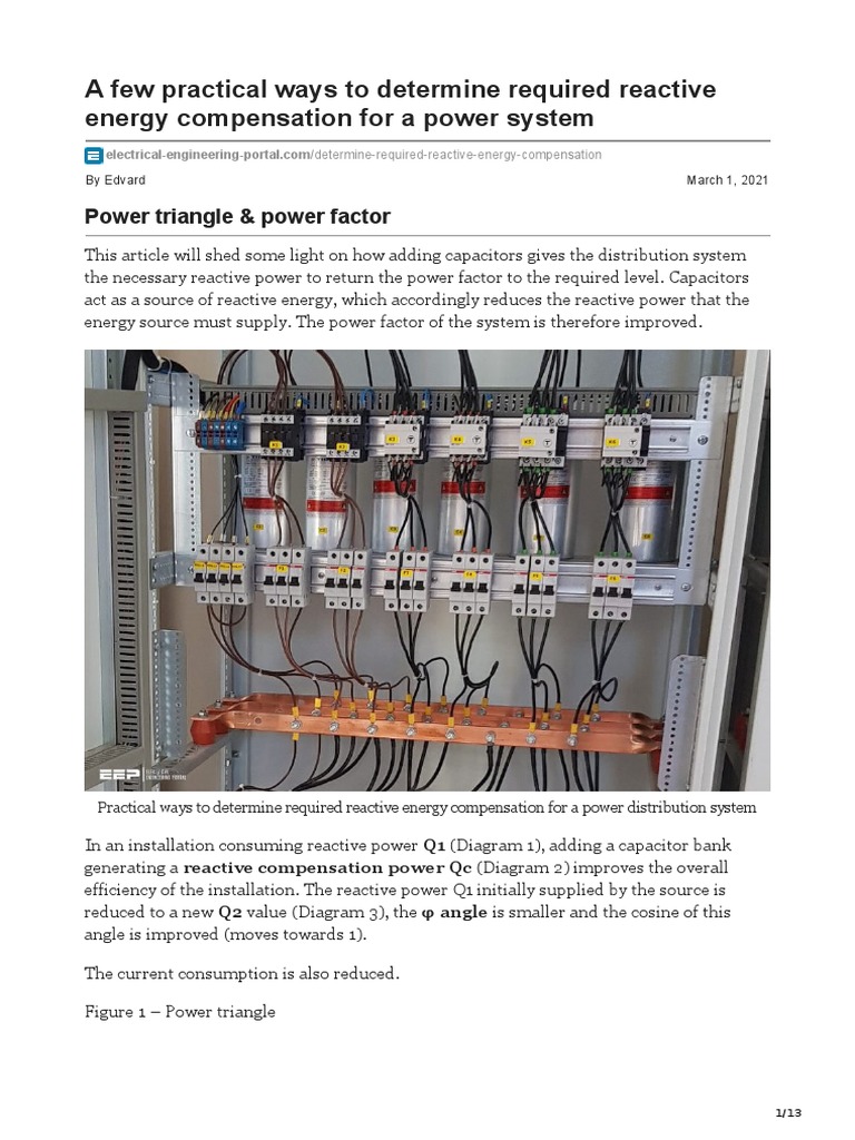 Reactive Energy Compensation Guide | PDF | Ac Power | Capacitor