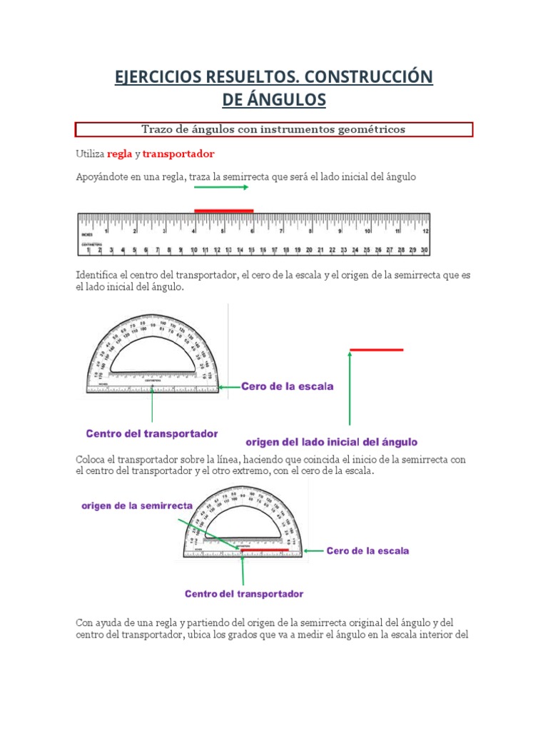 Angulo De 15 Grados Con Transportador Ejercicios Resueltos | PDF