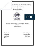 Analysis of Organization and Administration of Hospital With Reference AT Peoples Hospital