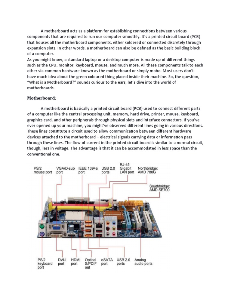 MotherBoard and Its Components Ports | PDF | Usb | Alternating Current
