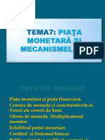TEMA 7. Piața Monetară Și Mecanismele Ei