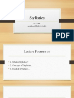 Stylistics Lecture 1 (Introductory Class)