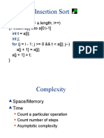 Insertion Sort: For Int Int Int For