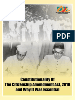 Constitutionality of The Citizenship Amendment Act 2019 and Why It Was Essential