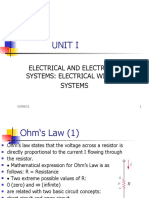 Unit I: Electrical and Electronic Systems: Electrical Wiring Systems
