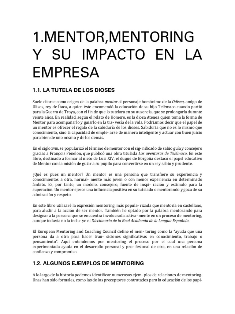 Impacto del Mentoring en Empresas | PDF | Aprendizaje | Liderazgo