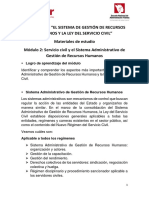 Modulo 2 Servicio Civil y El Sistema Administrativo de Gestion de Recursos Humanos