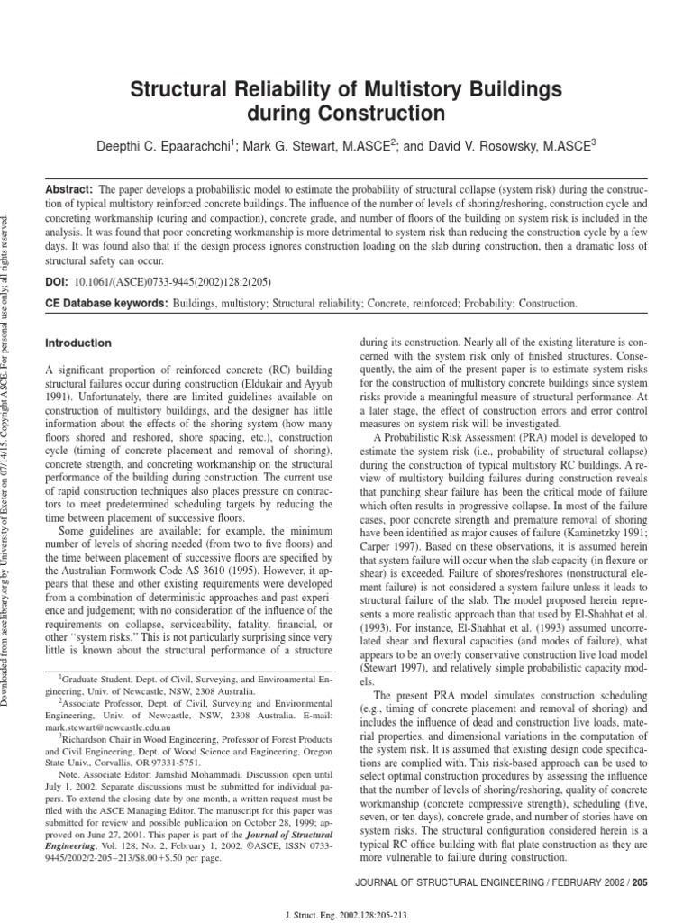 Structural Reliability of Multistory Buildings | PDF | Strength Of ...
