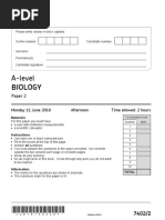 June 2018 QP - Paper 2 AQA Biology A-Level