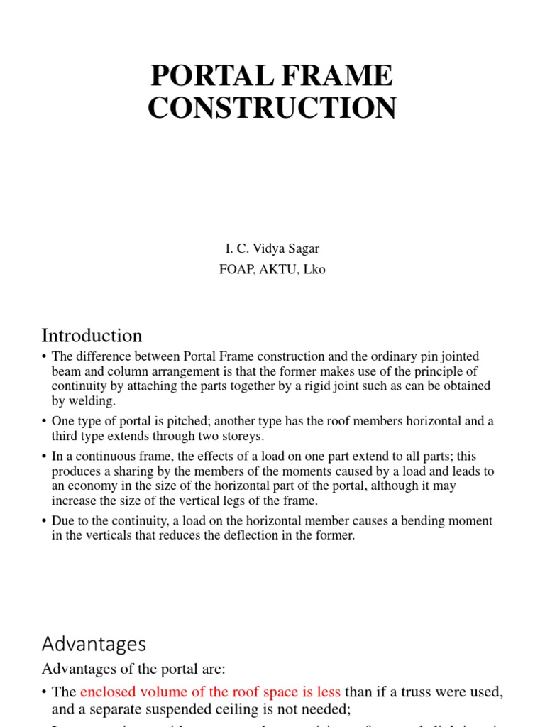 Portal Frame Construction Overview | PDF | Beam (Structure) | Truss