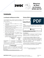 Máquinas de Gelo em Escama QF800-QC700. Instalação. Sistema Elétrico. Localização Da Máquina de Gelo - PDF Download Grátis