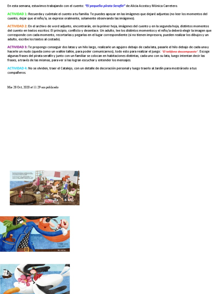 43 El Pequeno Pirata Serafin - Actividad | PDF | Piratería, image size:768x1024