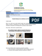 Atividade Transformação de Energia Elétrica