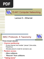 15-441 Computer Networking: Lecture 5 - Ethernet