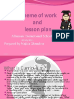 Alhussan International School SOW and Lesson Planning