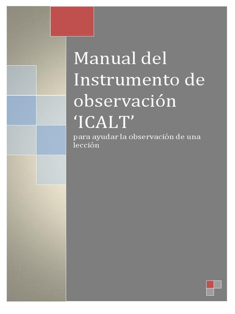 Manual de Observación ICALT | PDF | Maestros | Aprendizaje