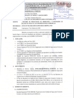 INFORME DE RESULTADOS DE MONITOREO Y SUPERVISION DE CALIDAD DE AGUA  DE LAS ORGANIZACIONES COMUNALES