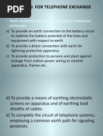 Earthing For Telephone Exchange