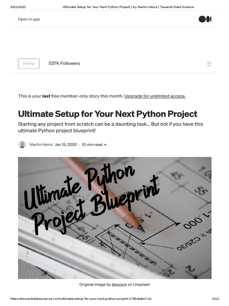 Ultimate Setup For Your Next Python Project - by Martin Heinz - Towards