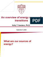 An Overview of Energy Sources & Transitions: Kelly T. Sanders, PH.D