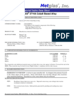 Material Safety Data Sheet: Metglas 2714A Cobalt Based Alloy