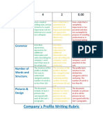 First Partial Profile Writing Rubric