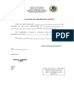 CS Form No. 4 Certification of Assumption to Duty