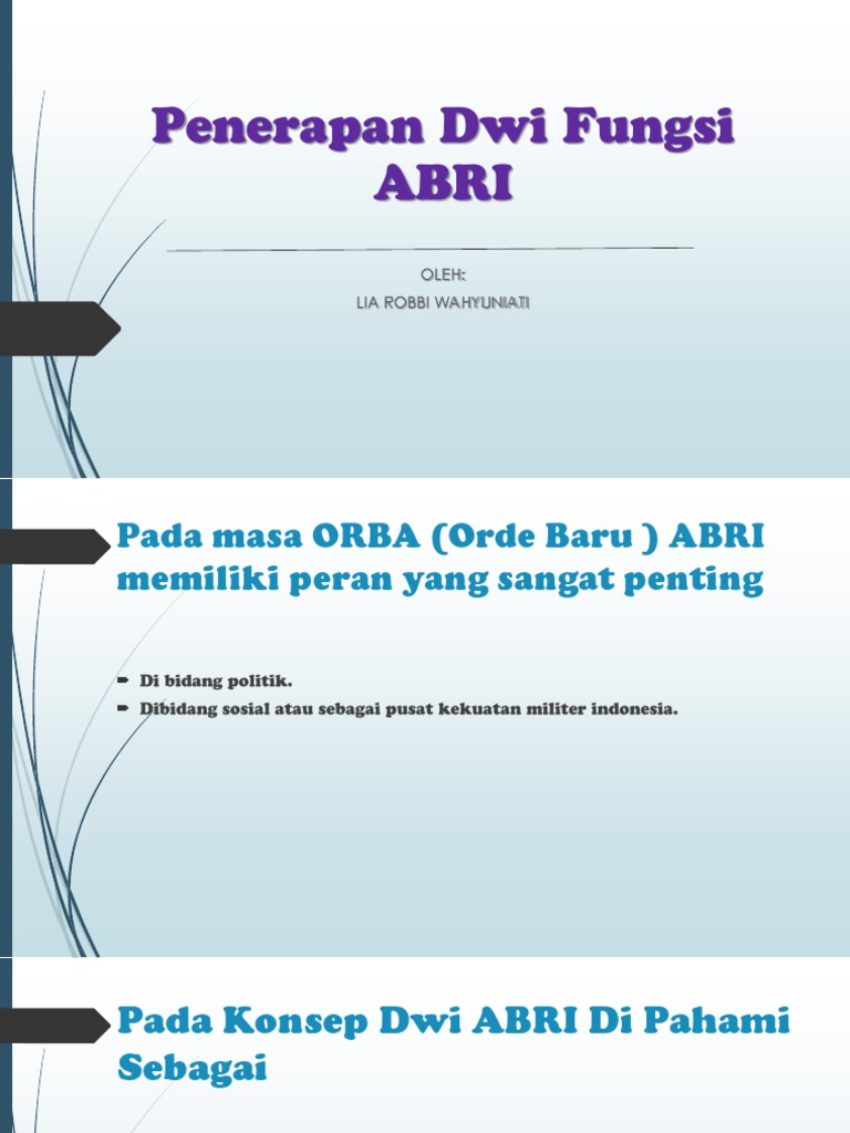 Penerapan Dwi Fungsi ABRI | PDF | Politik