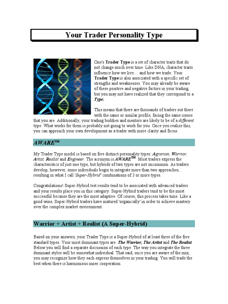 Your Trader Personality Type: Aware | PDF | Pragmatism | Philosophical ...