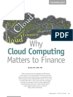 Why Matters To Finance: Cloud Computing