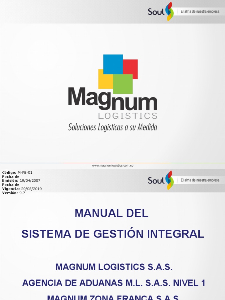 M-PE-01 Manual Del Sistema de Gestion Integral - PPT - 0 | PDF ...