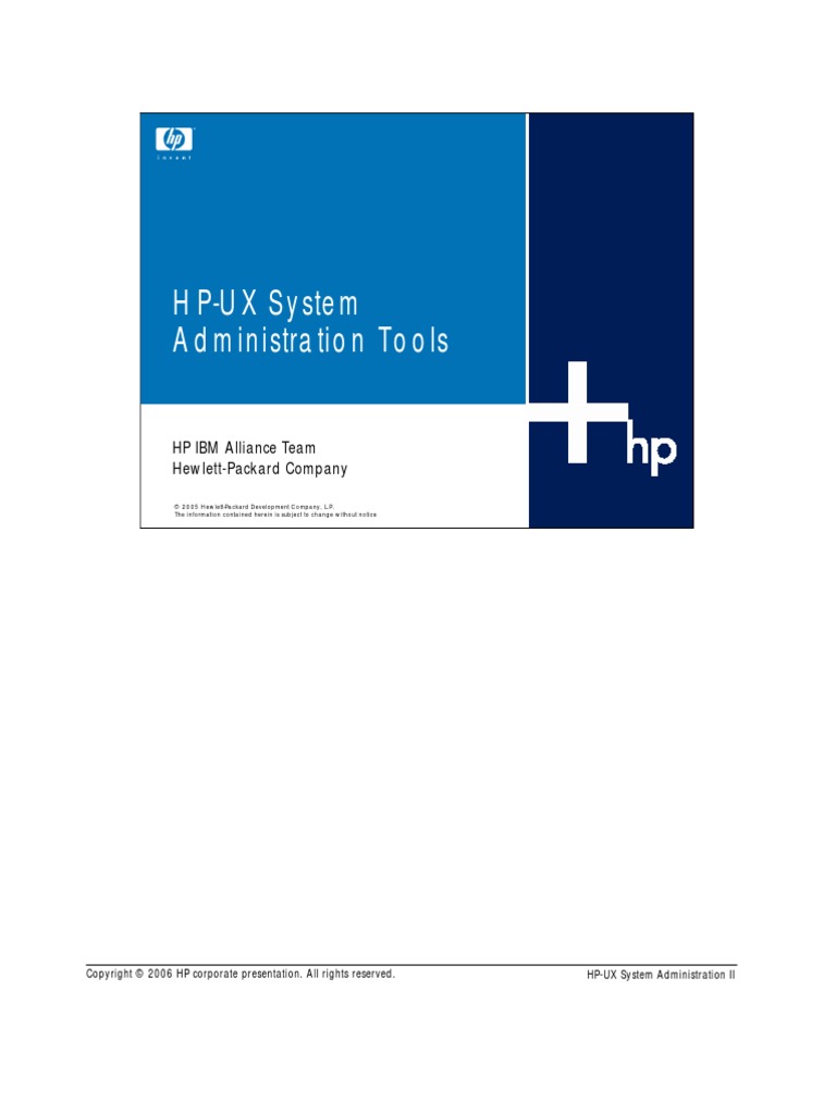 Session 16B - HP-UX System Administration Part 2 | PDF | Operating ...