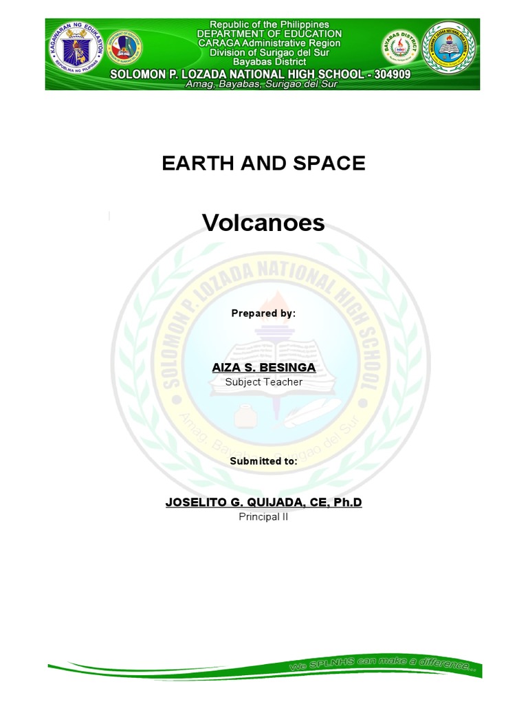 Grade 9 Volcanoes Lesson Plan | PDF | Volcano | Types Of Volcanic Eruptions