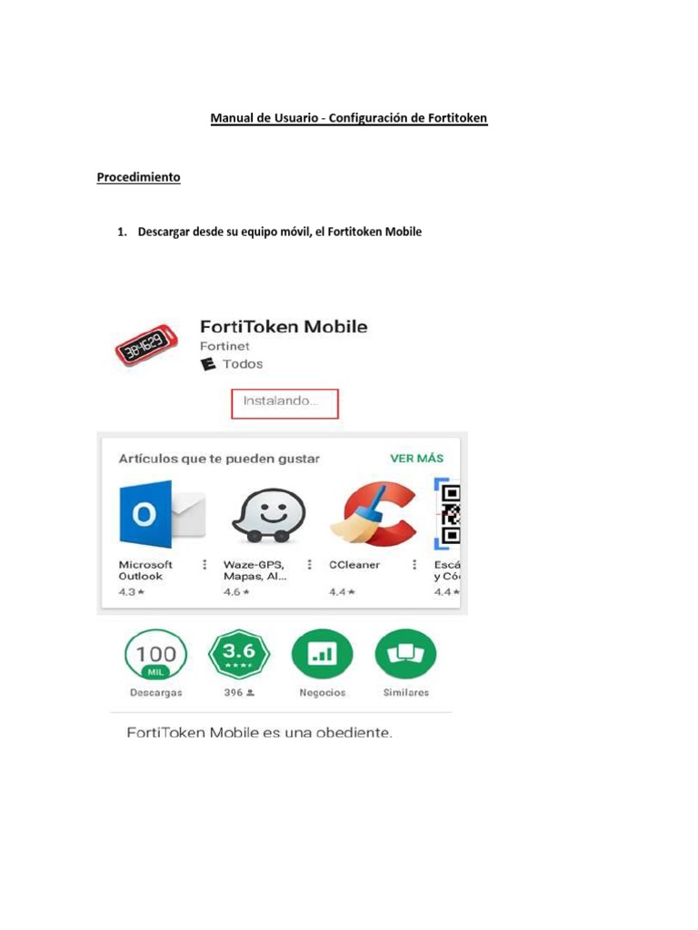Manual de Usuario - Configuración de Fortitoken | PDF