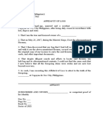 Affidavit of Loss Firearm